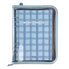 Recoz A5 許願活頁本封套 6孔手帳, 03 藍色格紋, 1個