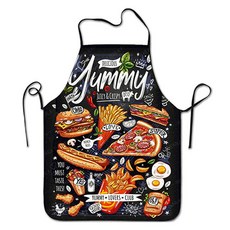 Allwaily 印花繞頸綁帶生活防水圍裙 TSP1515, 1個, No. 6