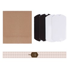 牛皮紙盒 + 半月形盒 + 傳統圖案感謝腰帶套組, 5套, 單一顏色