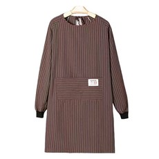 Allwelly 條紋全身工作服圍裙 TSP1511, 棕色, 1個