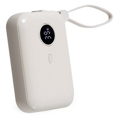 액센 고속 충전 LED 잔량표시 일체형 멀티단자 보조배터리 10000mAh 22.5W, 화이트, B410