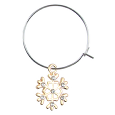 미소로운 크리스마스 할로윈 와인잔 링, 골드눈꽃, 1개