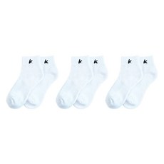 kawasaki 川崎 男士新款運動襪3雙組, 1套, 白色