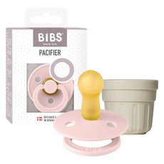 BIBS 컬러 천연고무 노리개 쪽쪽이 + 전용캡 세트, 2단계, 블러썸, 1세트