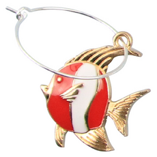 미소로운 와인파티 포인트 와인잔 링, 물고기, 1개