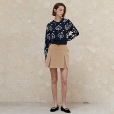 어몽 여성용 코듀로이 턱 미니 스커트