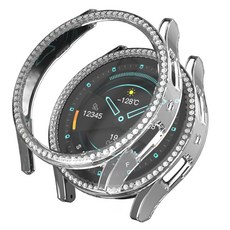 모할랩 갤럭시워치 호환 액정 보호 큐빅 테두리 하드 케이스 44mm, 01 클리어