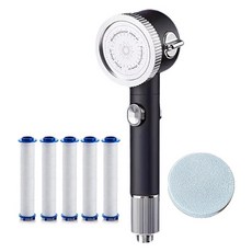 윈프라이스 체인지 3WAY 샤워기 스크럽패드 + 전용필터 5p 세트, 1개, 블랙