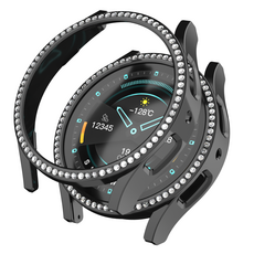 MOHARLAB 相容Galaxy Watch 螢幕保護水鑽邊框硬殼 40mm, 02 黑色, 1個
