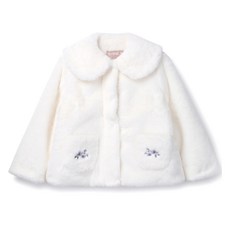 Perimitz 女童口袋刺繡毛絨外套 P2441J059
