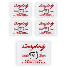 yarna 스마일 베어 곰돌이 면 라벨, 레드, 5개