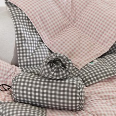 farfe Ditto格紋多用途冬季防蟎羽絨毯+收納袋組