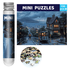 迷你小屋 試管裝高難度拼圖, 150件, 和平村莊, 1個