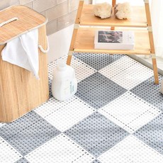 Compose House 防滑浴室地墊 2款 x 5片組, 1套, 白色, 灰色