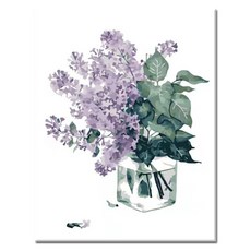 Momofix Painting DIY 數字油畫組 30 x 40 cm, C02 植物風紫丁香
