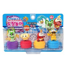 PoKeMoN 寶可夢 帕底亞公仔印章遊戲4件組 隨機出貨, 混合色, 1套