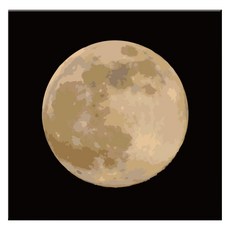 Momofix Painting DIY數字油畫組 40 x 40 cm, F16 滿月超級月亮