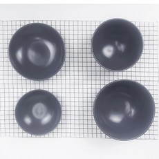 Paulus Sol 韓式餐具4件組, 1套, 灰色, 飯碗 + 大湯碗 + 小菜盤 + 中菜盤