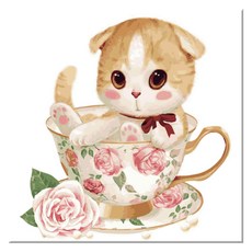 Momofix Painting DIY數字油畫組 40 x 40 cm, S11 玫瑰貓