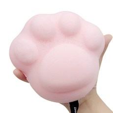 熊掌造型柔軟起泡沐浴海綿, 粉色, 1個, 1入