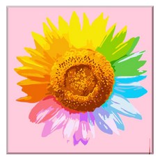 Momofix Painting DIY數字油畫組 40 x 40 cm, F03 彩虹向日葵
