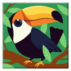 Momofix Painting DIY數字油畫組 40 x 40 cm, S07 大嘴鳥