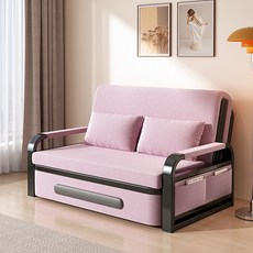 엘티제이 간이 소파베드 접이식 소파침대 라텍스 매트리스 L2 158cm 방문설치, 핑크