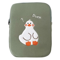 위니즈 DUCK 자수 태블릿 PC 파우치 케이스 WZFLP247-GN11, 그린