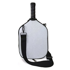 微笑氯丁橡膠斜背口袋桌球拍袋, 白色, 1個