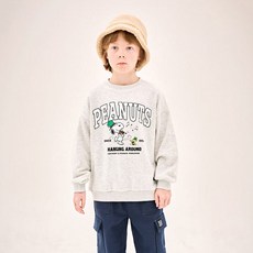 JELISPOON 兒童款 Peanuts 史努比跳舞超厚刷毛大學T