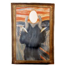 孟克吶喊挖空畫框角色扮演服, 1個, 混色