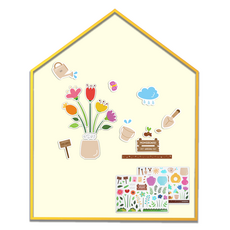 맘스보드 큐브하우스보드 + 가드닝 자석놀이 세트, 해피옐로우(보드), 크림아이보리(자석놀이), 1개