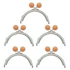 마다꾸미 둥근 프레임 동전지갑 만들기 진주구슬 10.5cm, 오렌지, 5개