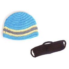 Stupid 兒童鬍鬚毛帽組, 1套, 藍色