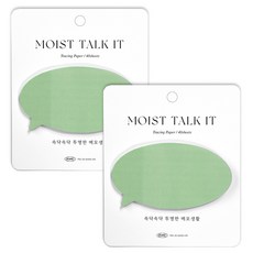 플레픽 모이스트 토크잇 점착 메모지, 라운드그린, 40매, 2개