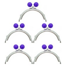 MaDaKkuMi 圓形口金零錢包DIY 珍珠珠 10.5cm, 紫色, 5個