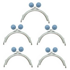 MaDaKkuMi 圓形口金零錢包製作組 珍珠珠 12.5cm, 靛藍色, 5個