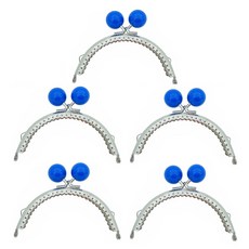 MaDaKkuMi 圓形口金零錢包DIY 珍珠珠 10.5cm, 藍色, 5個