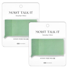 플레픽 모이스트 토크잇 점착 메모지, 스퀘어그린, 40매, 2개