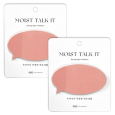 플레픽 모이스트 토크잇 점착 메모지, 라운드핑크, 40매, 2개
