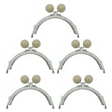 MaDaKkuMi 圓形口金零錢包DIY 珍珠珠 10.5cm, 米色, 5個