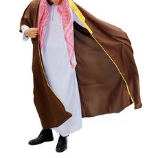 Stupid 男性阿拉伯服裝高級長袍套組, 1套, 棕色