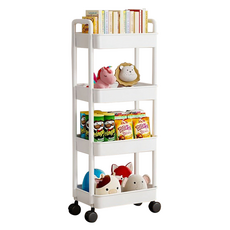 리브모어 이동식 선반 트롤리, 화이트, 4단