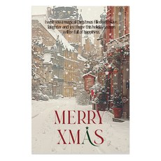 HANZPICK 윈썸 聖誕裝飾明信片 照片小卡, 40個, 村莊