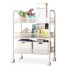 Livemore 移動式手推車 鋼製層架, 白色