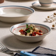 Kanesuzu 霧藍線條圓形碗 1號 14cm, 1個, 混合色