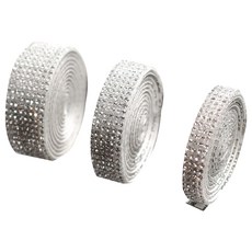 MONACO OLIVE DIY 水鑽貼紙卷 4排 + 6排 + 8排 套組, 1套, 白色