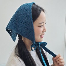 Hans 帽子 復古針織蕾絲髮巾 三角頭巾 頭部圍巾