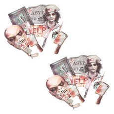 萬聖節圖案剪紙裝飾 12入, 2組, 混色