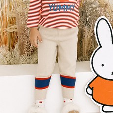女童線條配色針織褲